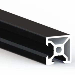 PERFIL ESTRUTURAL EM ALUMÍNIO 20X20 V-SLOT DE CANTO CANAL 6 - PRETO