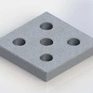 PLACA ROSCADA EM ALUMINIO INJETADO M16 - 80X80